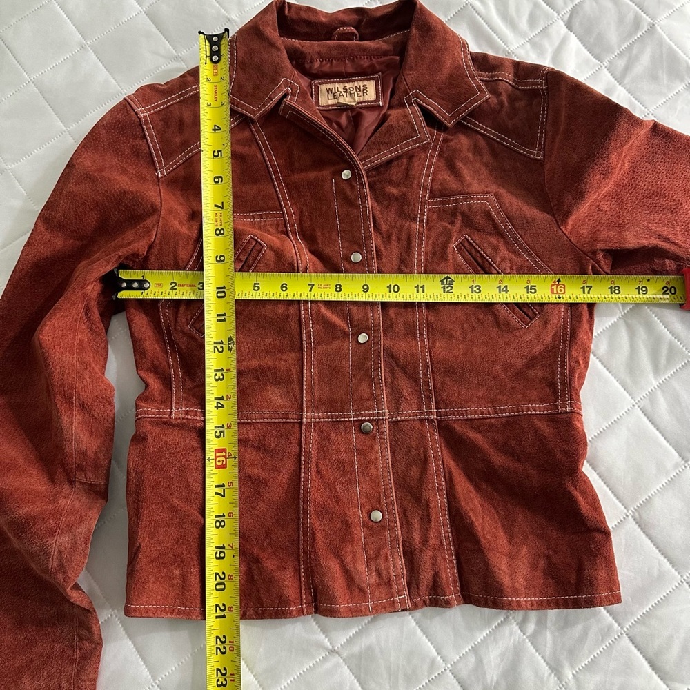 Wilsons Suede Leather Burnt Orange Vintage Jacket Size Medium - Picture 10 of 10